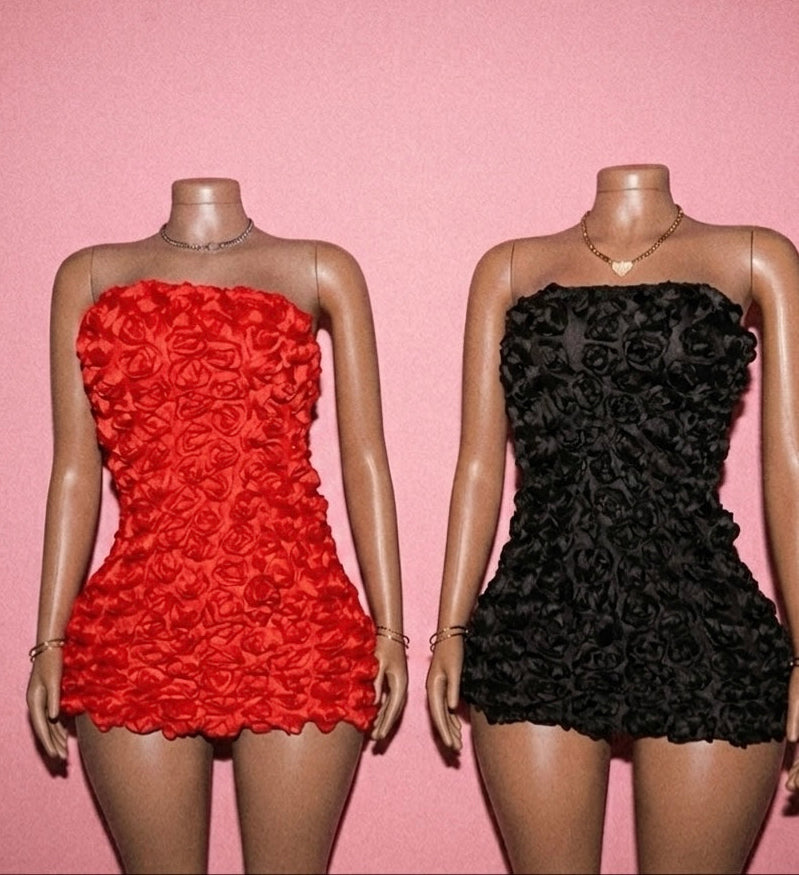 Seductive Mini Rose Dress