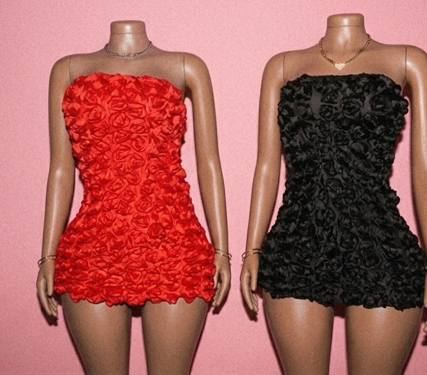 Seductive Mini Rose Dress