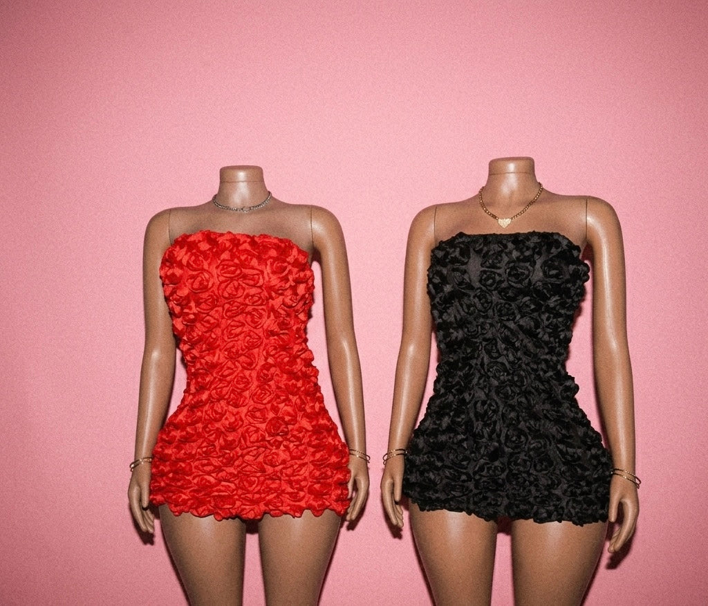 Seductive Mini Rose Dress