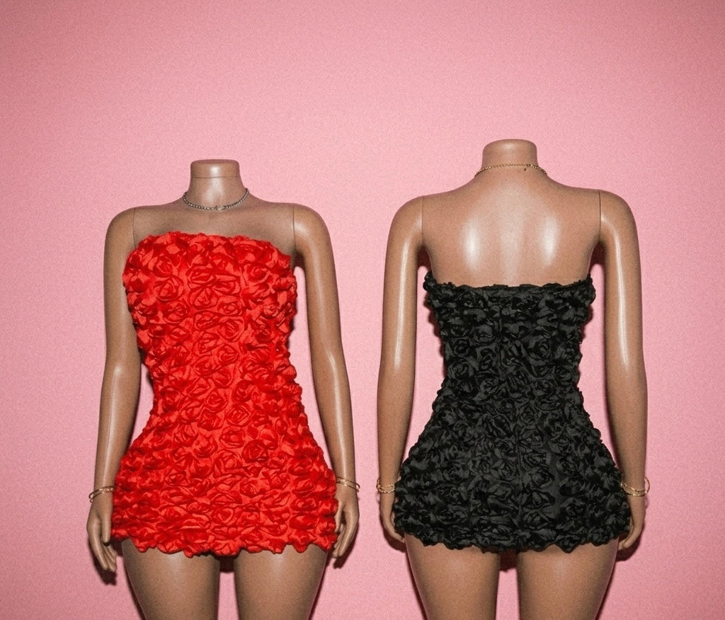 Seductive Mini Rose Dress