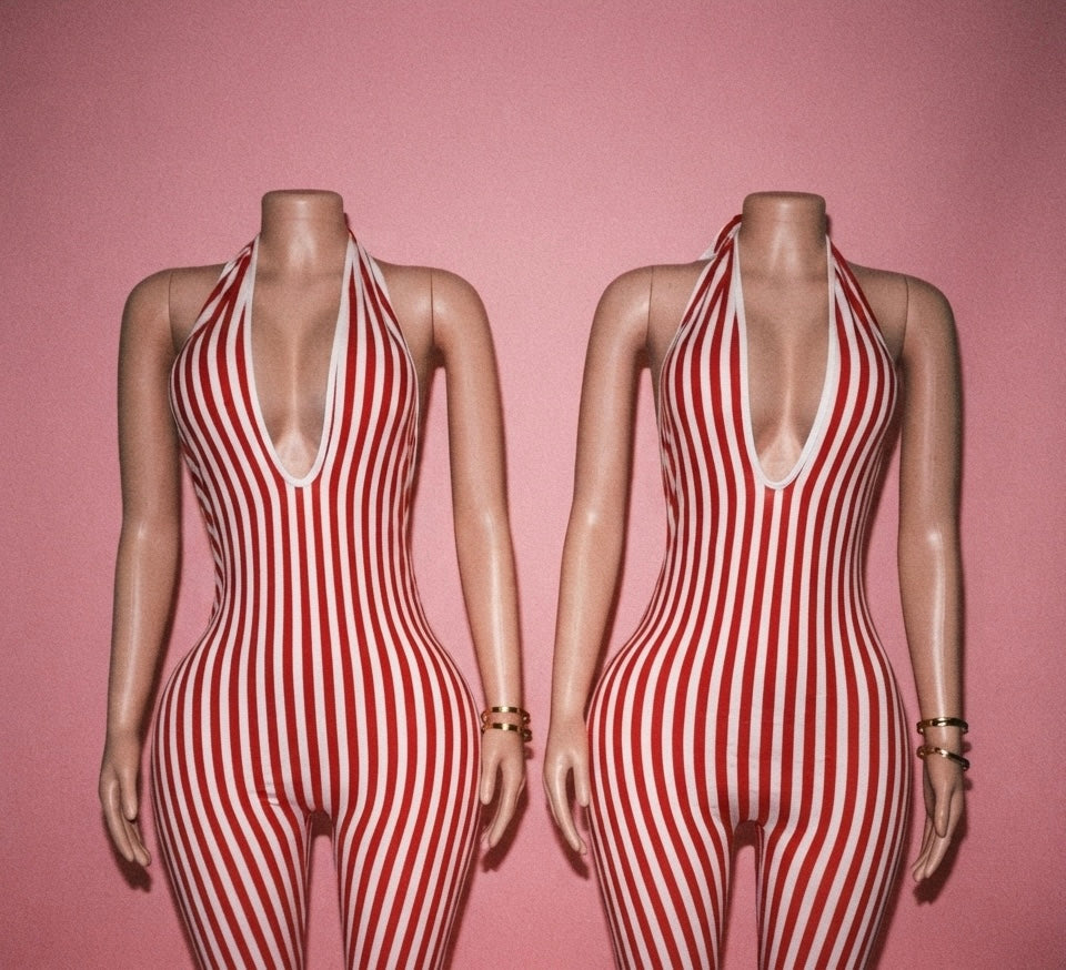 Vintage Peppermint Bodycon Suit